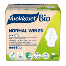 Vuokkoset, 100% BIO, hygienické vložky s křídly Normal